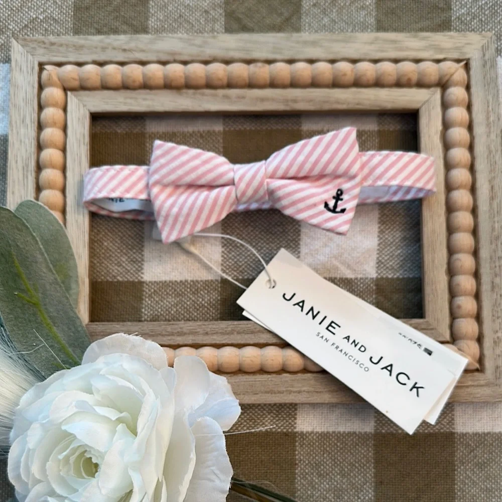 Janie and Jack Pink Striped Bow Tie for Kids